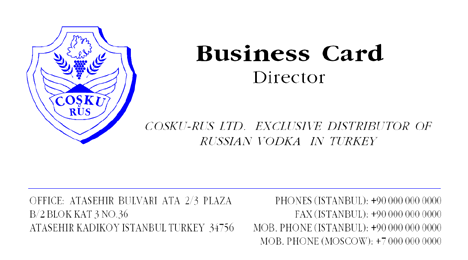 business card: «Cosku-rus» #em2zw*